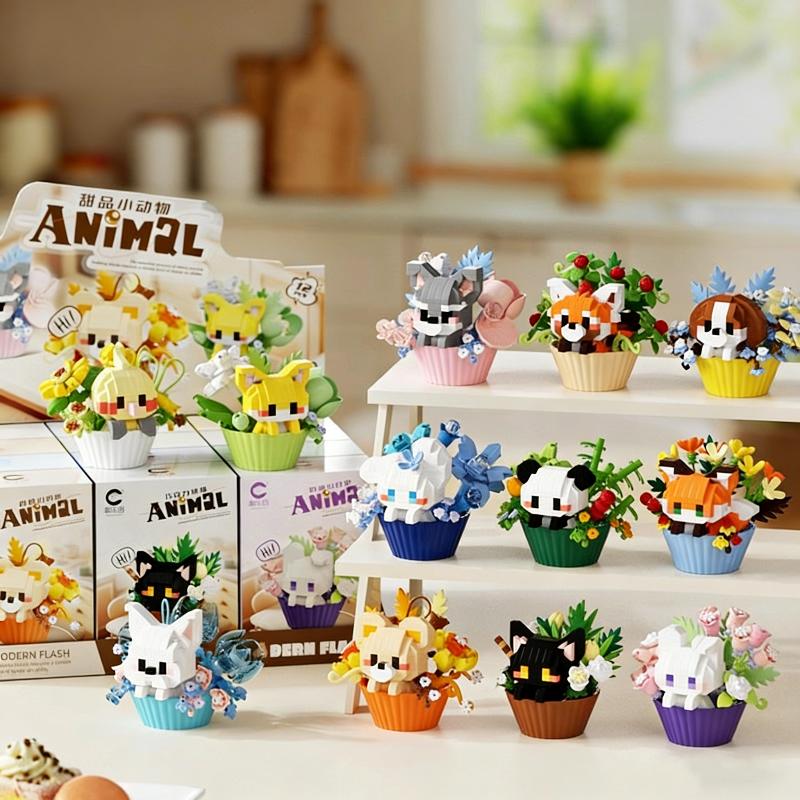 Kids Education Desk - Cute Animal Building Block Toys Mini