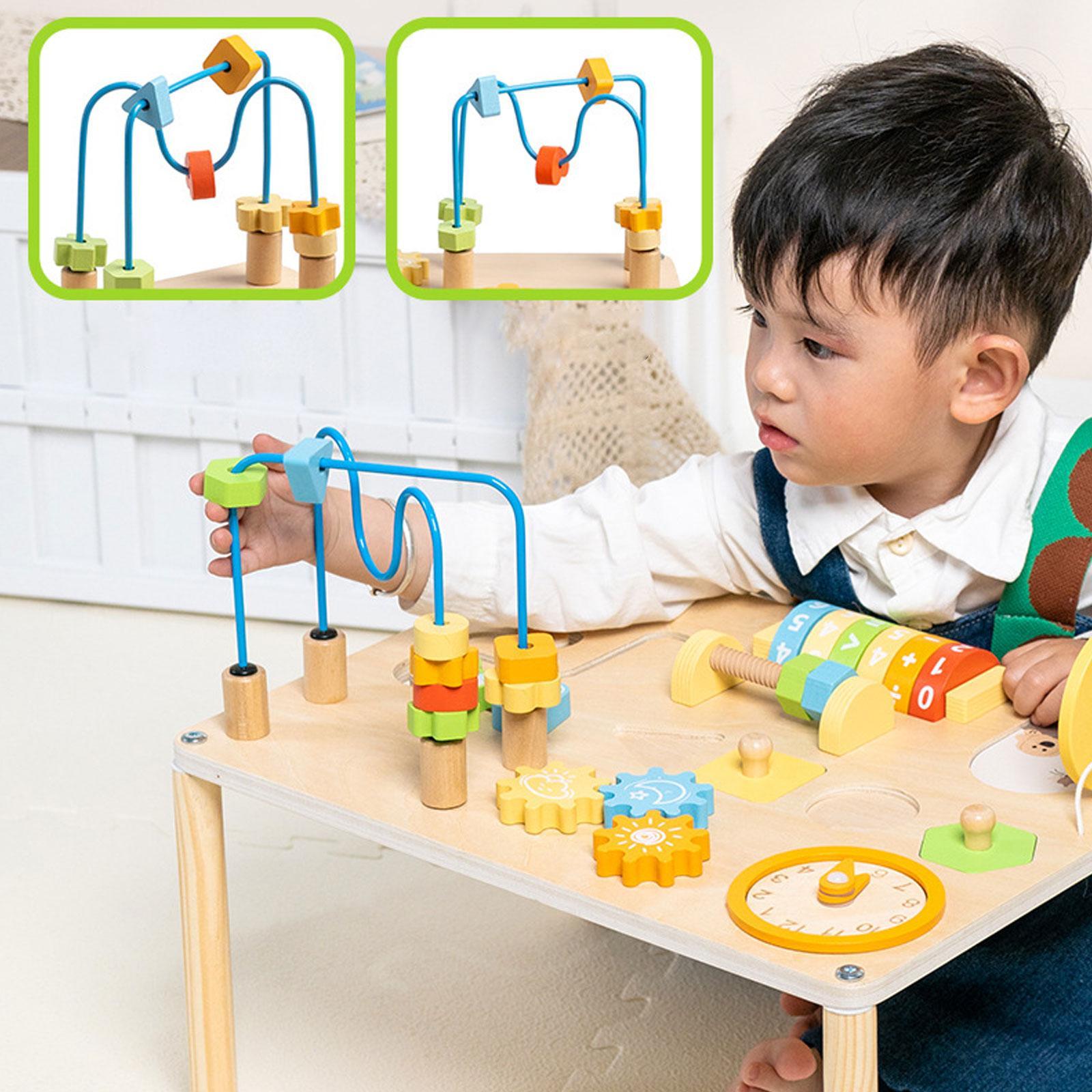 Kids Education Desk - Activity Table Recognition Educational Gears Blocks