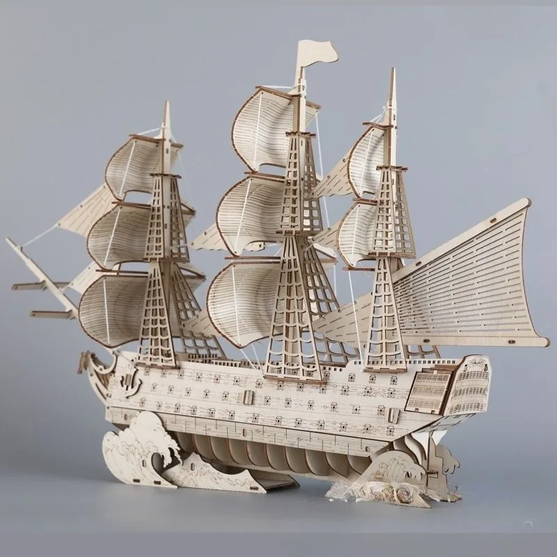 DIY Sailing Ship Toys 3D Woode - đánh giá và giá Kids Education Desk