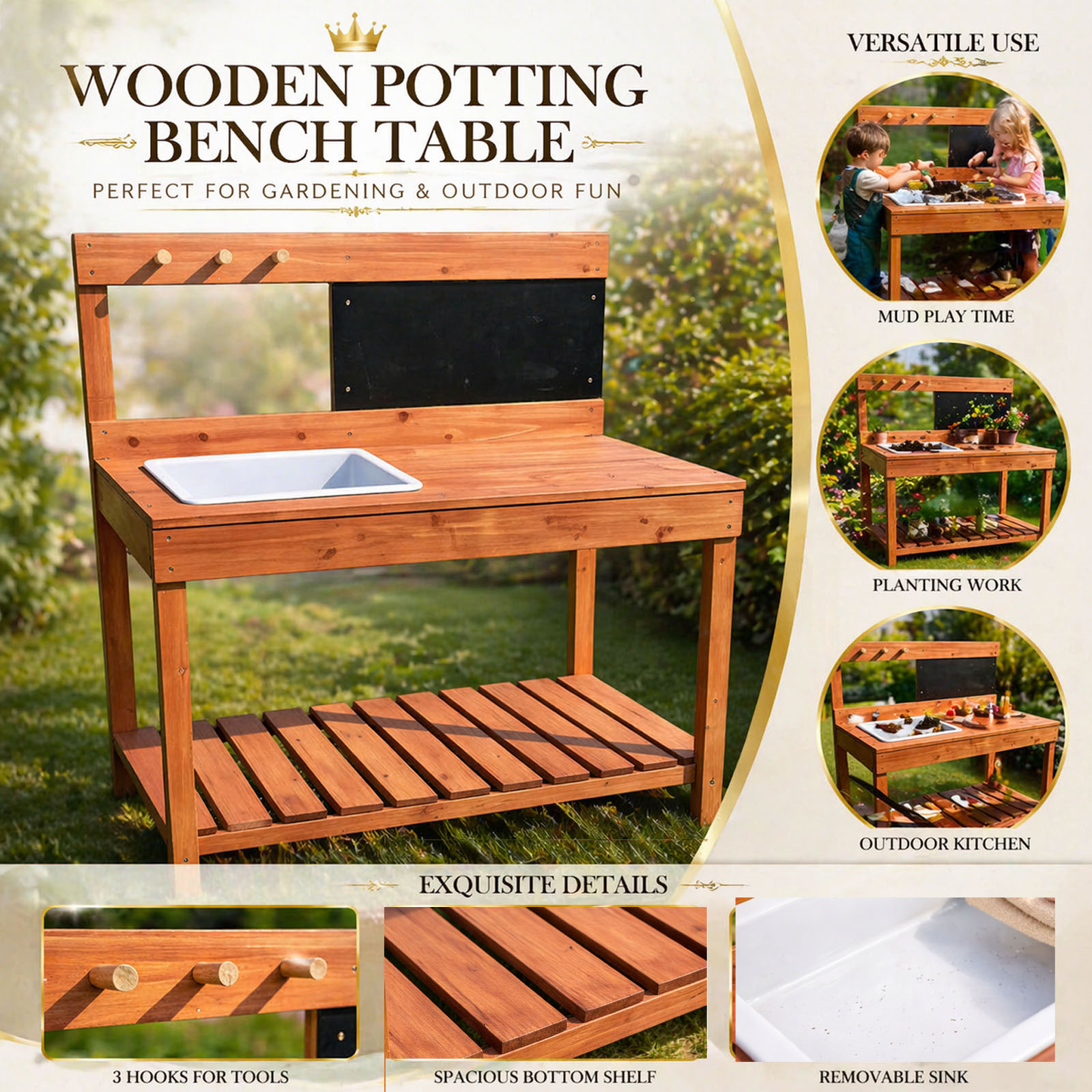 Wooden Potting Benches For Chi - đánh giá và giá Kids Education Tools
