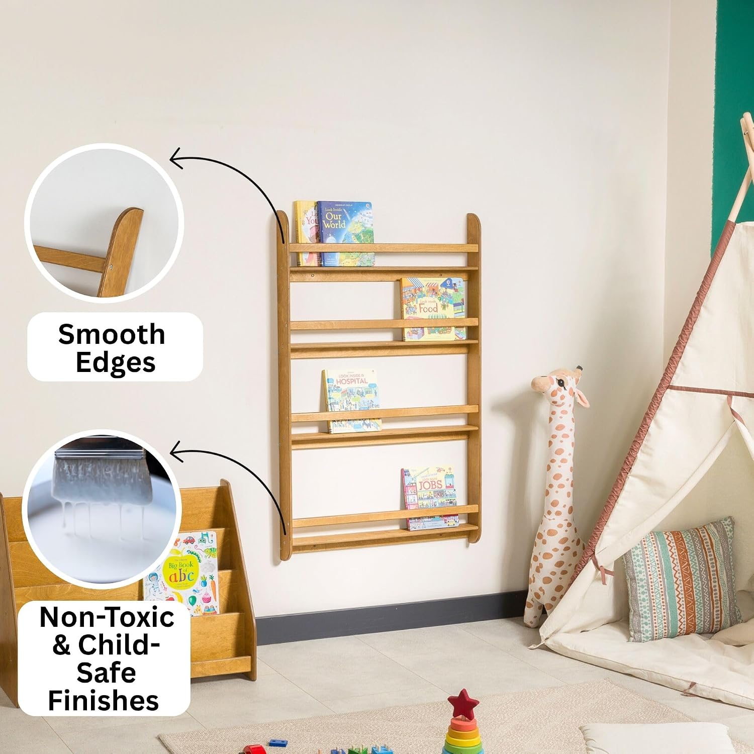 Montessori Wall Bookshelf Todd - đánh giá và giá Montessori Shelf Toy