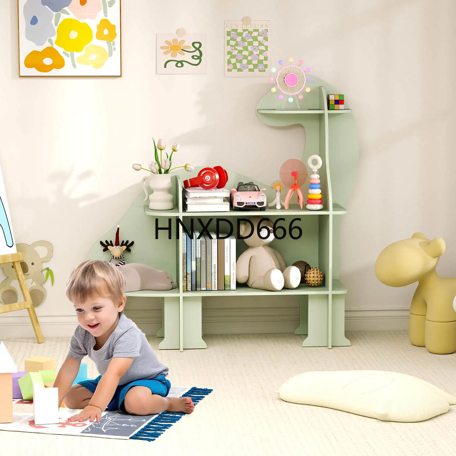 3-Tier Dinosaur Kids Bookshelf - đánh giá và giá Montessori Shelf Toy