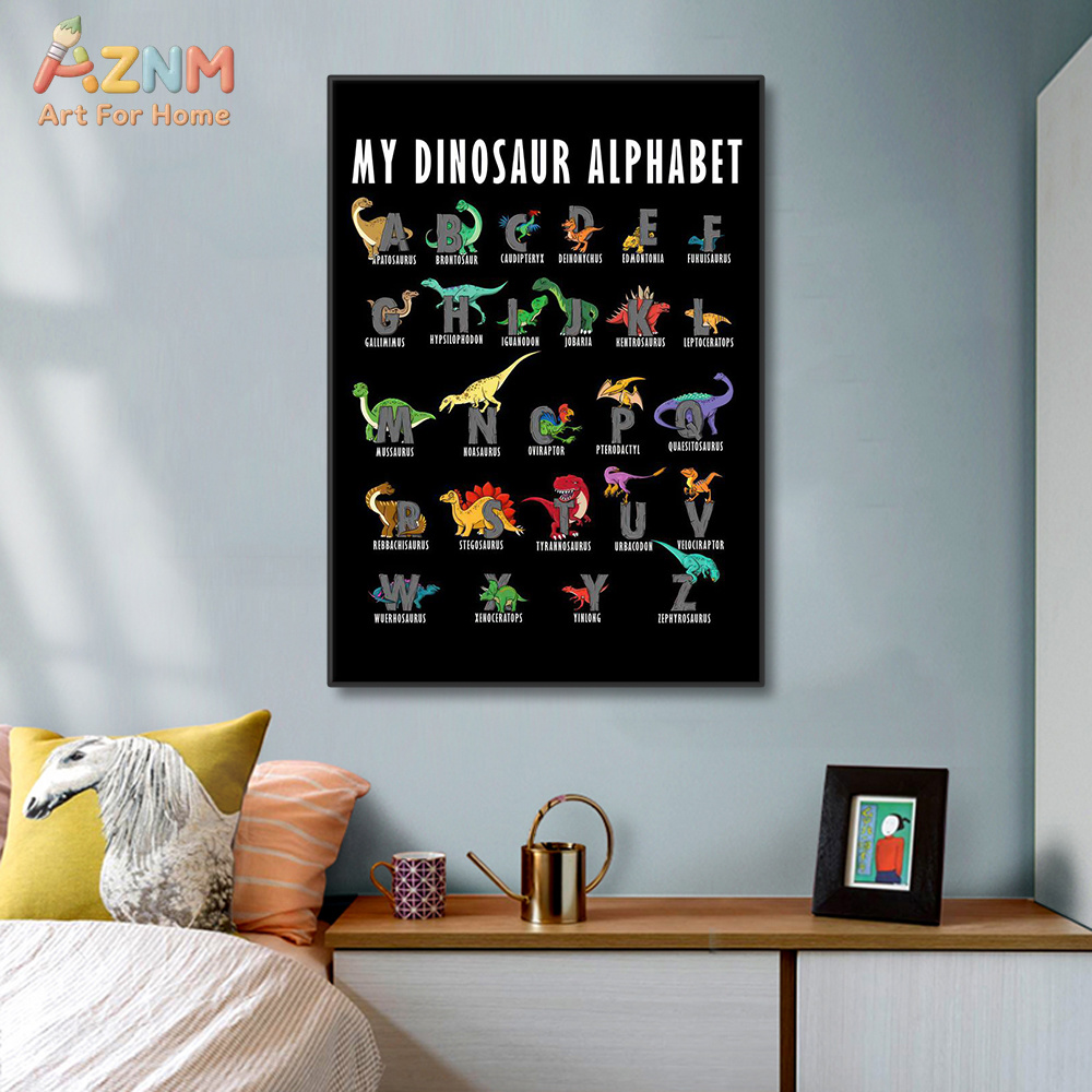 AZNM Dinosaur Alphabet Canvas  - đánh giá và giá Background For Kids Education