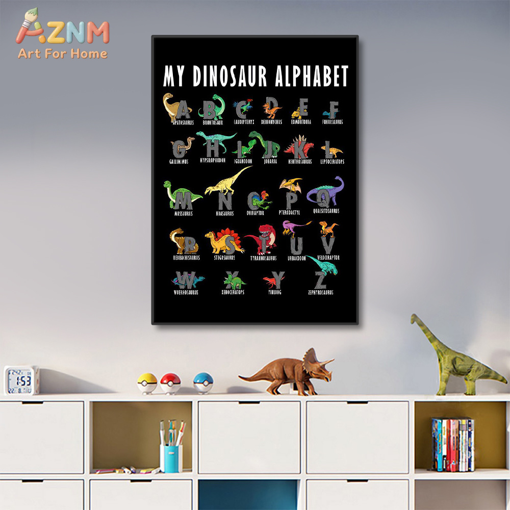 AZNM Dinosaur Alphabet Canvas  - đánh giá và giá Background For Kids Education
