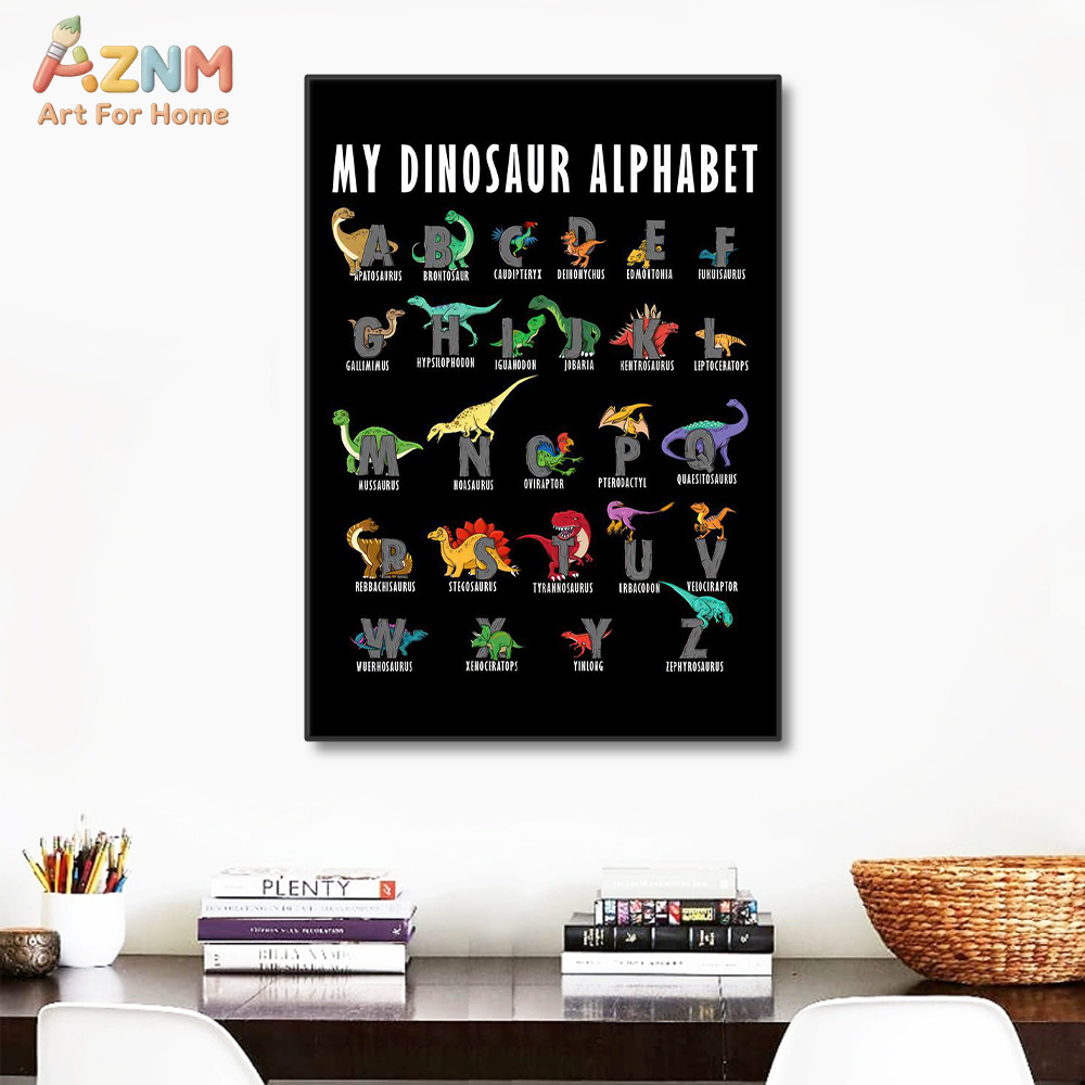 AZNM Dinosaur Alphabet Canvas  - đánh giá và giá Background For Kids Education