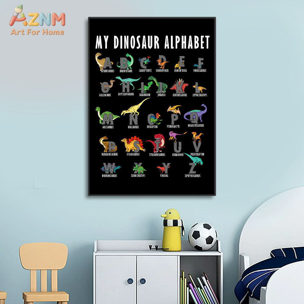 AZNM Dinosaur Alphabet Canvas  - đánh giá và giá Background For Kids Education
